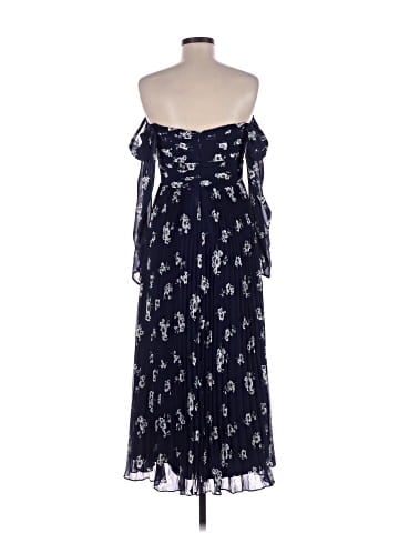 Self-Portrait Pansy Print Chiffon Midi Dress (view 2)