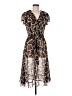 MSK 100% Polyester Animal Print Brown Cocktail Dress Size 8 - photo 1