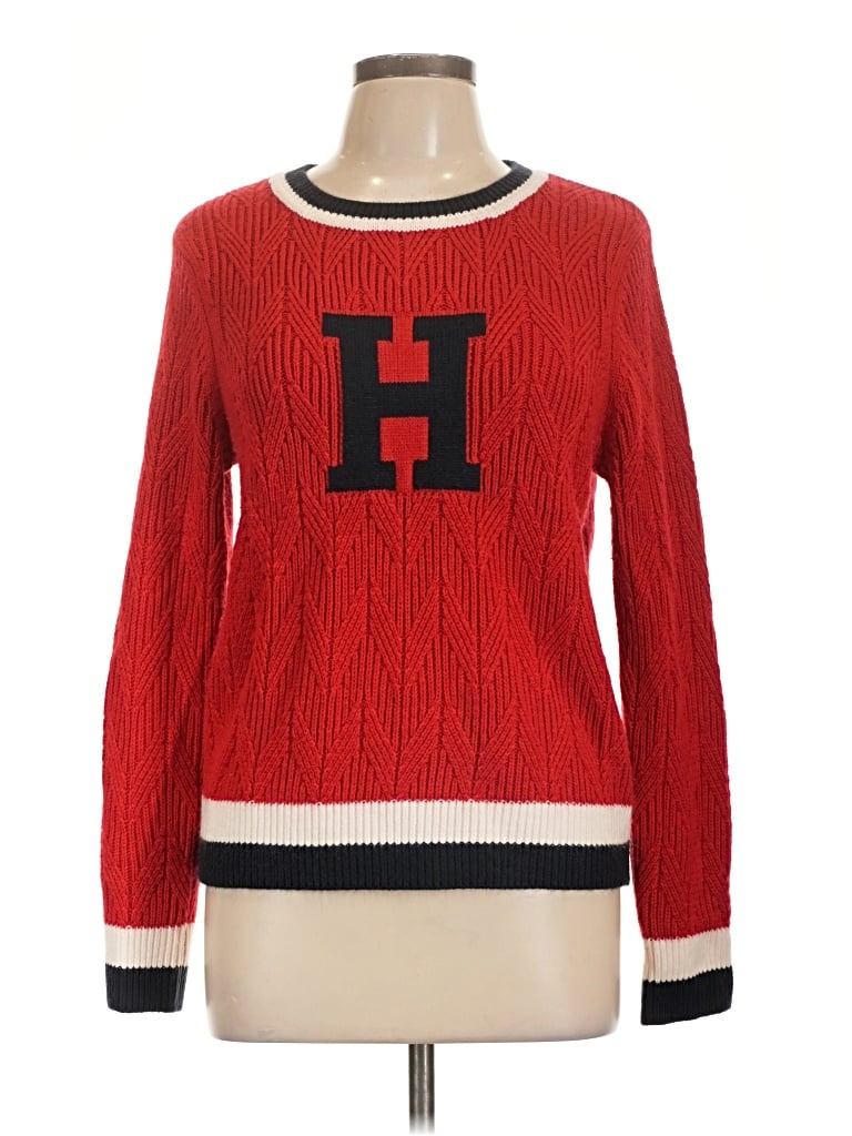 Pre-owned Tommy Hilfiger Pullover Sweater In Red