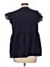 Gap - Maternity 100% Polyester Blue Short Sleeve Blouse Size Lg Maternity - photo 2
