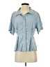 Maven West Blue Short Sleeve Blouse Size S - photo 1