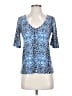 Viereck Blue Short Sleeve Blouse Size XS - photo 1