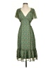 Max Studio 100% Polyester Paisley Green Casual Dress Size XXS (estimated) - photo 1
