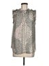 Ann Taylor LOFT 100% Polyester Silver Sleeveless Blouse Size M - photo 1
