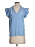 THML Blue Short Sleeve Blouse Size S - photo 1
