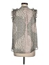 Ann Taylor LOFT 100% Polyester Silver Sleeveless Blouse Size M - photo 2