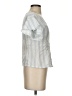 Cupcakes & Cashmere 100% Polyester Silver Blue Short Sleeve Blouse Size XS - photo 4