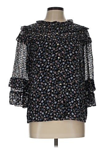 Rebecca Taylor 3/4 Sleeve Silk Top (view 1)