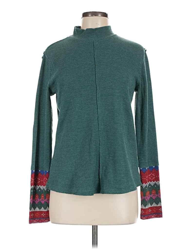 Maurices Long Sleeve Top Teal Turtleneck Tops In Green
