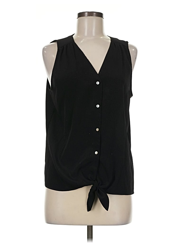 Pre-owned Nine West Sleeveless Blouse In Black