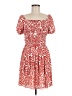H&M 100% Polyester Print Red Cocktail Dress Size M - photo 1