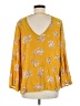 Billabong 100% Rayon Yellow 3/4 Sleeve Blouse Size M - photo 2