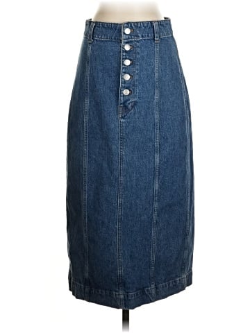 Madewell Stretch Denim Button-Front Midi Pencil Skirt (view 1)