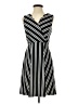 Elle Stripes Black Casual Dress Size 2 - photo 1