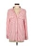 Gap 100% Rayon Stripes Red Pink Long Sleeve Button-Down Shirt Size L - photo 1