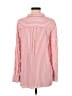 Gap 100% Rayon Stripes Red Pink Long Sleeve Button-Down Shirt Size L - photo 2