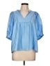 Joy Joy 100% Polyester Blue 3/4 Sleeve Blouse Size L - photo 1
