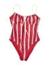 No Boundaries Stripes Red One Piece Swimsuit Size M - photo 1
