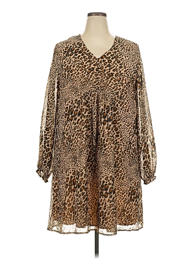Pre-owned Time And Tru Casual Dress In Brown
