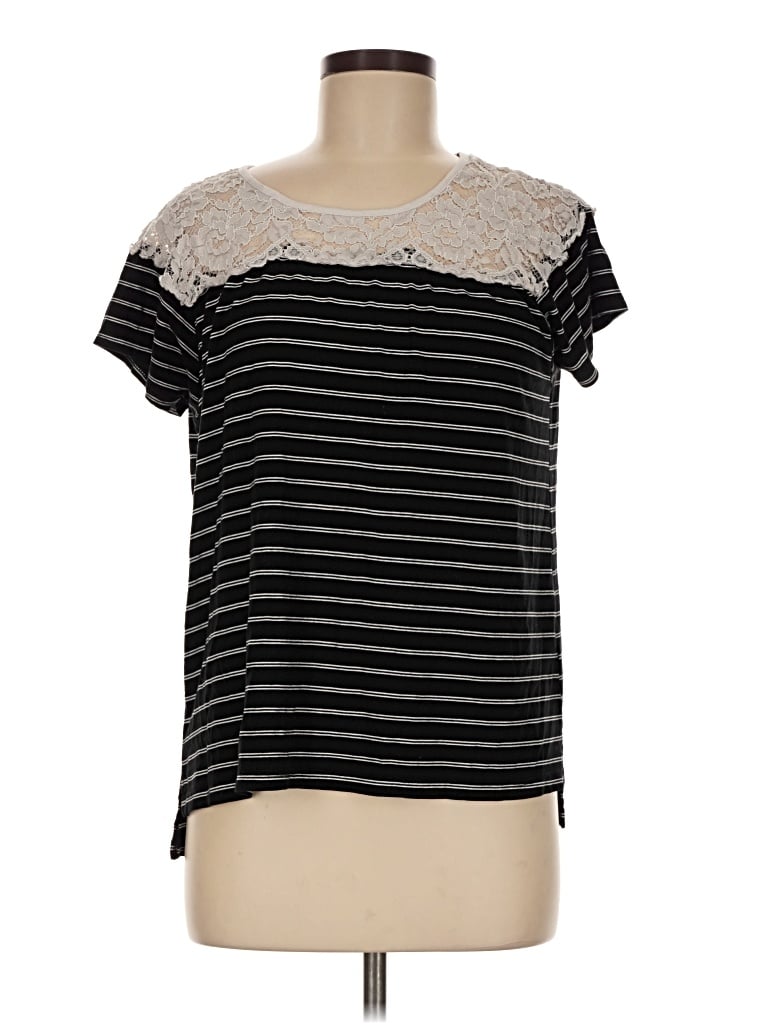 Pre-owned Umgee Short Sleeve Top Black Scoop Neck Tops