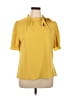 Allegra K 100% Polyester Yellow Short Sleeve Blouse Size XL - photo 1
