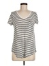 Mossimo Stripes Ivory Short Sleeve Henley Size M - photo 1