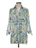 Ruby Rd. Tropical Green 3/4 Sleeve Button-Down Shirt Size S - photo 1