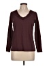Ann Taylor LOFT Outlet 100% Cotton Burgundy Long Sleeve Top Size L - photo 1