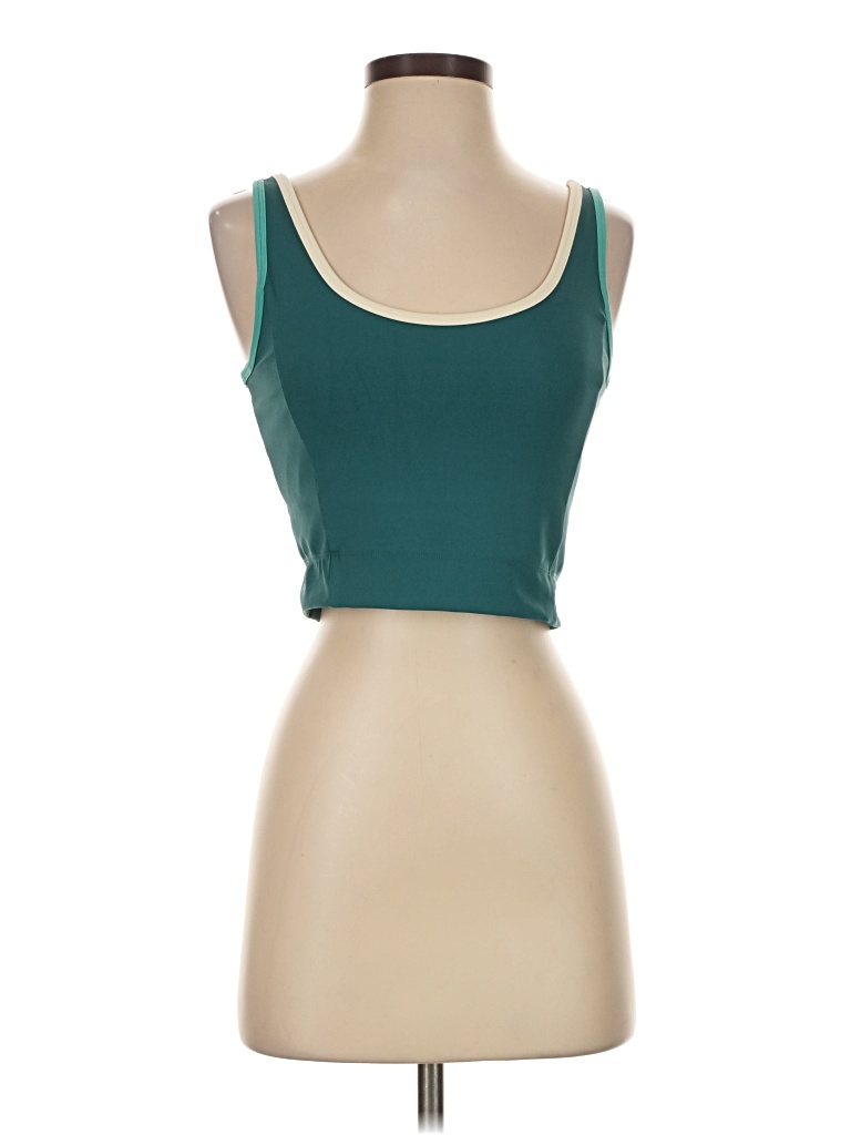 Pre-owned Lou & Grey Tank Top Teal Strapless Neckline Tops