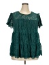 Torrid Teal Short Sleeve Blouse Size 2X Plus (2) - photo 1