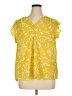 Maison d' Amelie Yellow Short Sleeve Blouse Size XL - photo 1