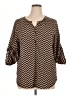 Espresso Chevron-herringbone Brown 3/4 Sleeve Blouse Size XL - photo 1