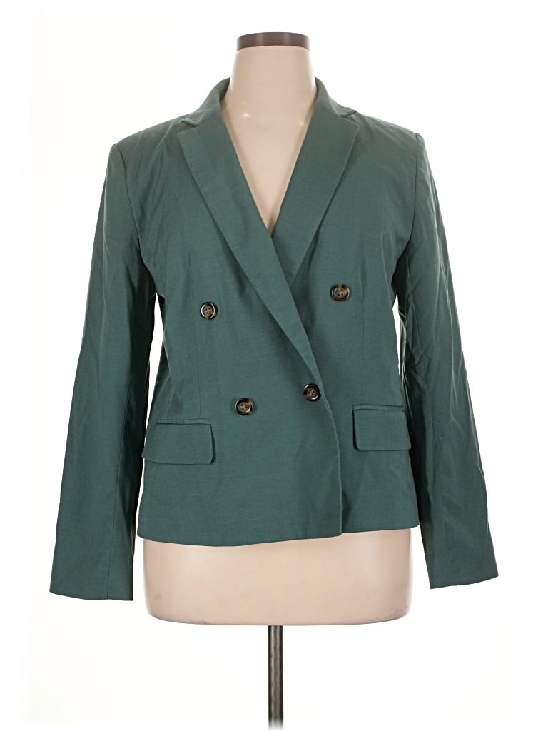 Pre-owned Ann Taylor Blazer Jacket In Green