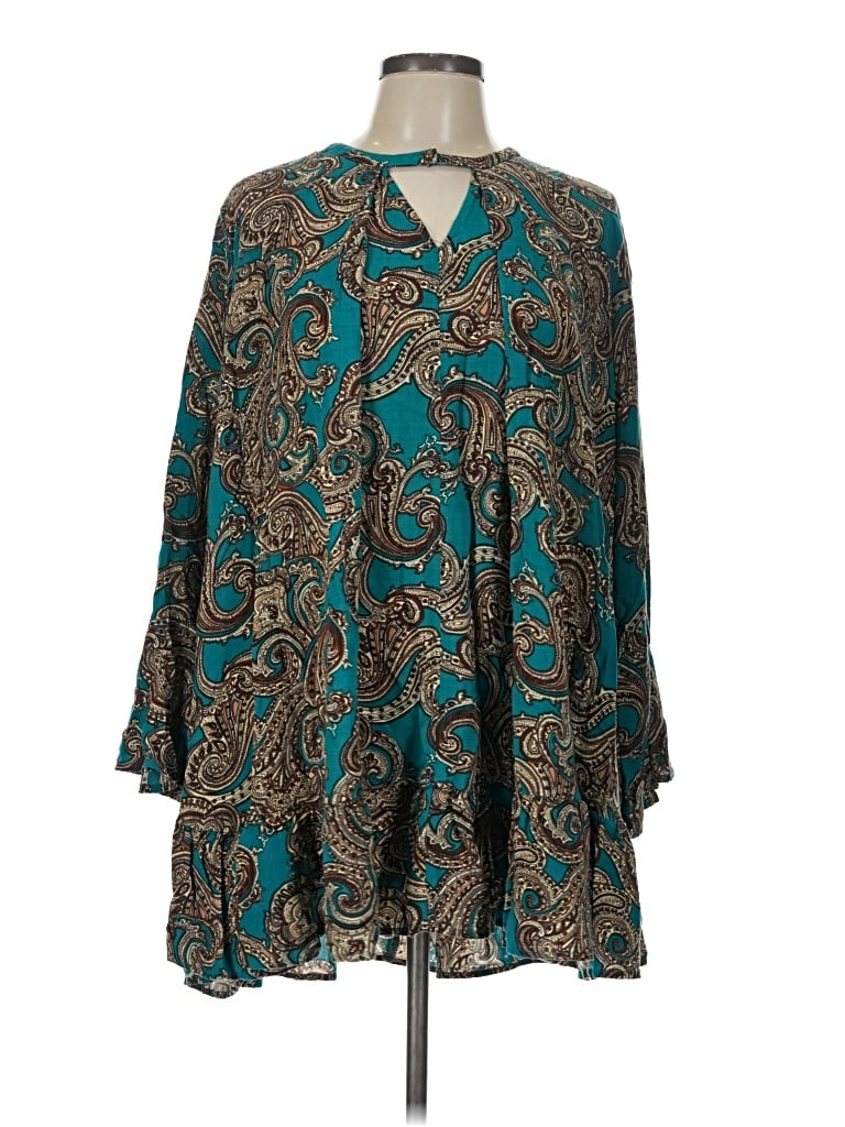 Pre-owned Umgee 3/4 Sleeve Blouse In Teal