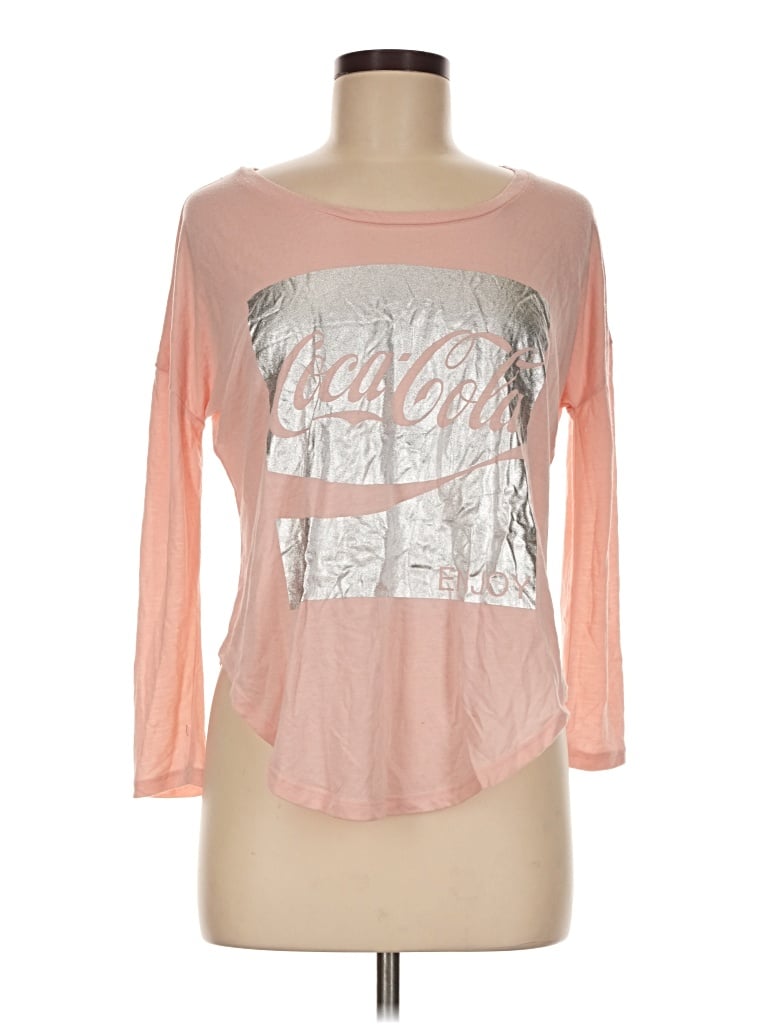 Pre-owned Coca-cola 3/4 Sleeve T-shirt In Pink