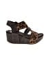 Yellow Box Animal Print Brown Wedges Size 8 - photo 1