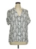 Weekend Suzanne Betro Silver Short Sleeve Blouse Size 1X - photo 1