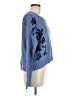 Alivia 100% Organic Cotton Floral Blue Pullover Sweater Size M - photo 4