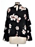 Hem & Thread 100% Polyester Floral Black 3/4 Sleeve Blouse Size L - photo 2