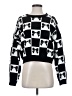 Luna Ivy Checkered-gingham Black Pullover Sweater Size S - photo 1