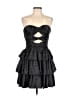 Unbranded 100% Polyester Stars Black Cocktail Dress Size 10 - photo 1