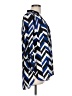 I.N. Studio 100% Polyester Chevron-herringbone Blue 3/4 Sleeve Blouse Size L - photo 4