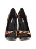 Vera Wang 100% Leather Animal Print Brown Heels Size 5 1/2 - photo 2