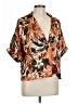 Shein 100% Polyester Tropical Orange Short Sleeve Blouse Size L - photo 1