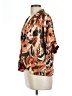 Shein 100% Polyester Tropical Orange Short Sleeve Blouse Size L - photo 5
