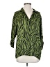 Assorted Brands 100% Viscose Animal Print Green 3/4 Sleeve Blouse Size S - photo 1