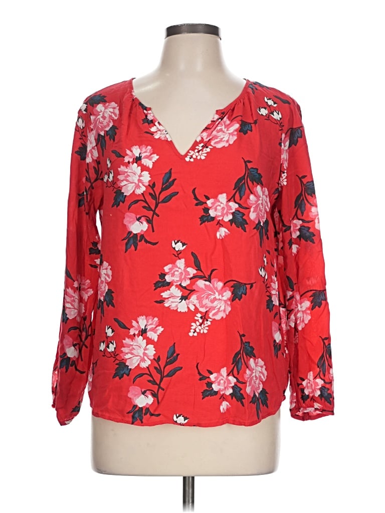Pre-owned Old Navy 3/4 Sleeve Blouse In Red