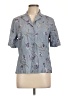 Pendleton 100% Silk Floral Blue Short Sleeve Silk Top Size 10 - photo 1
