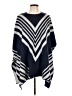 August Silk Chevron-herringbone Blue Poncho Size L - photo 1