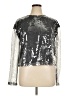 Bold Elements 100% Polyester Metallic Silver Long Sleeve Blouse Size XL - photo 1